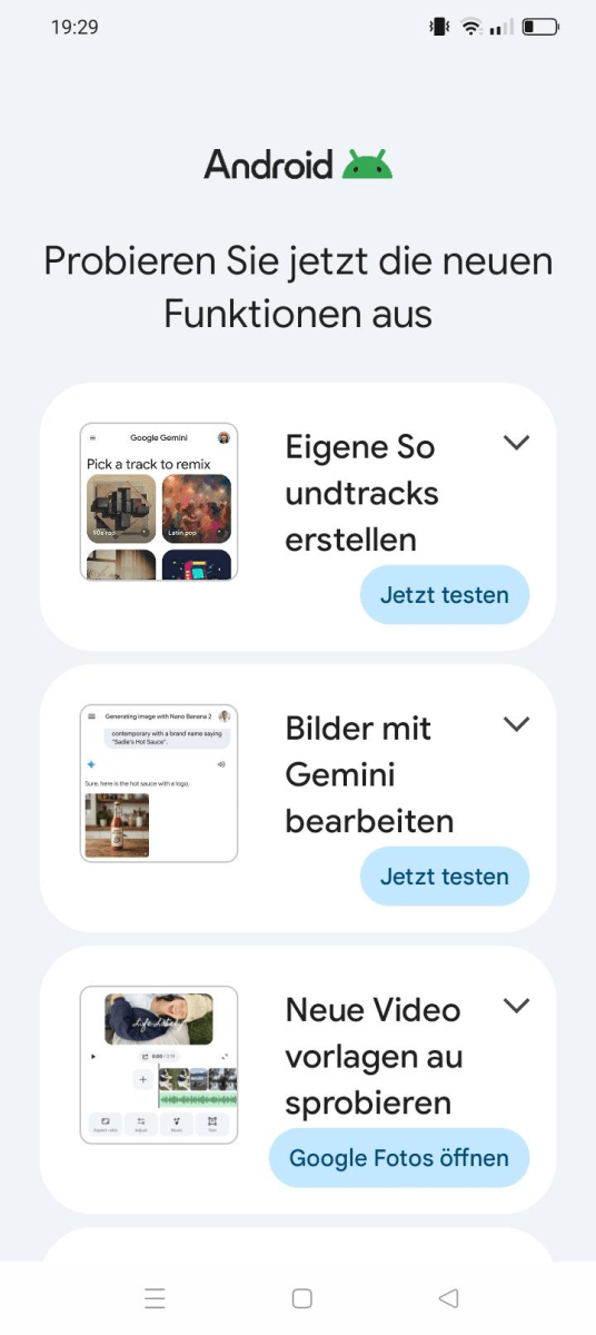 Android neue Funktionen Übersicht