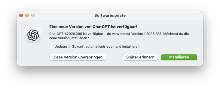 ChatGPT-Entwickler warnt Mac-Nutzer: Apps lassen sich ab 8. Mai nicht mehr starten