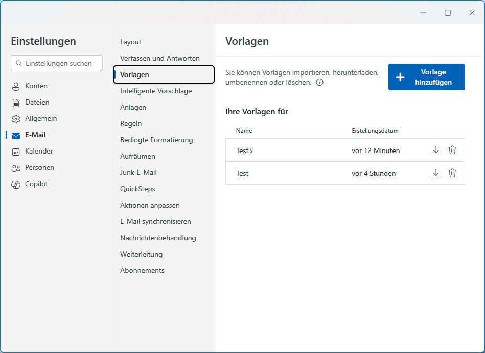 Klick für Vollbild-Ansicht 🔍 Outlook Einstellungen
