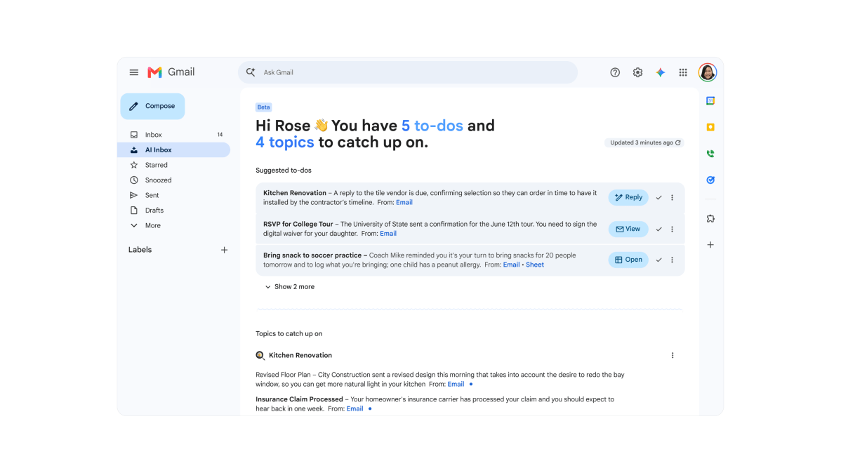 Gmail AI inbox