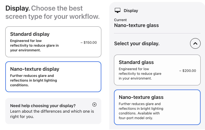 Apple Nano-Texture Glass options