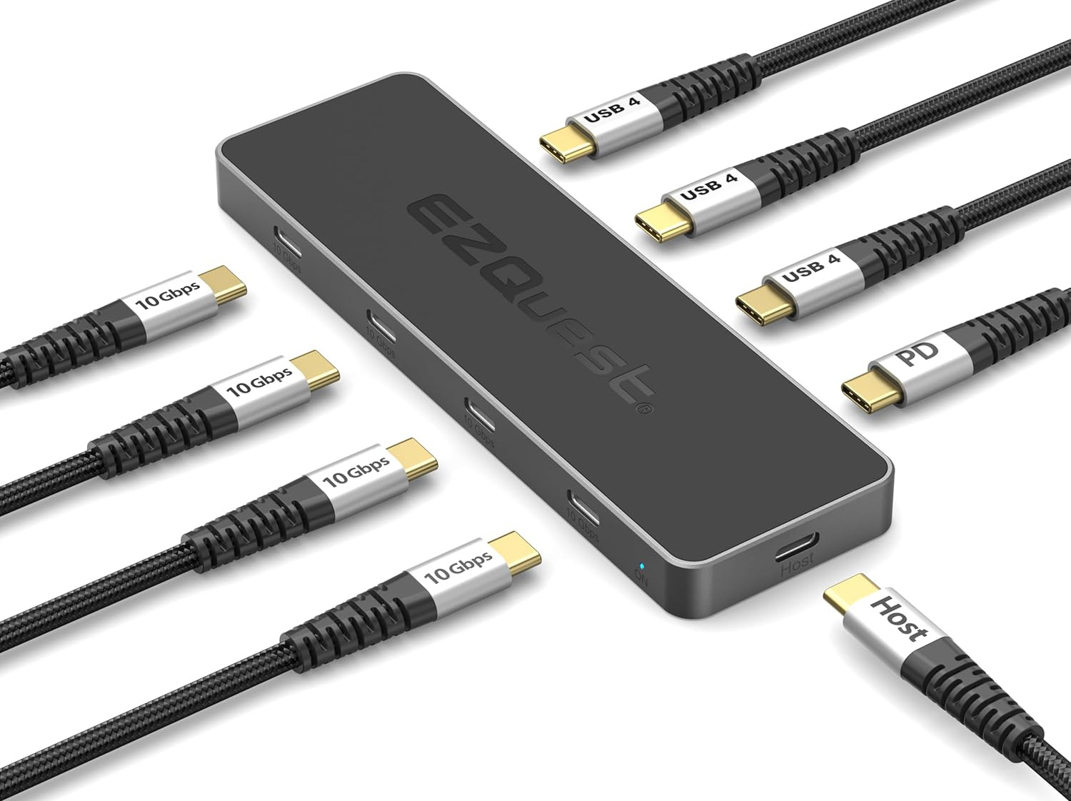 EZQuest USB 4 Dual Display 8-in-1 Hub (Pro Series) - Best native USB-C hub for dual Mac screens