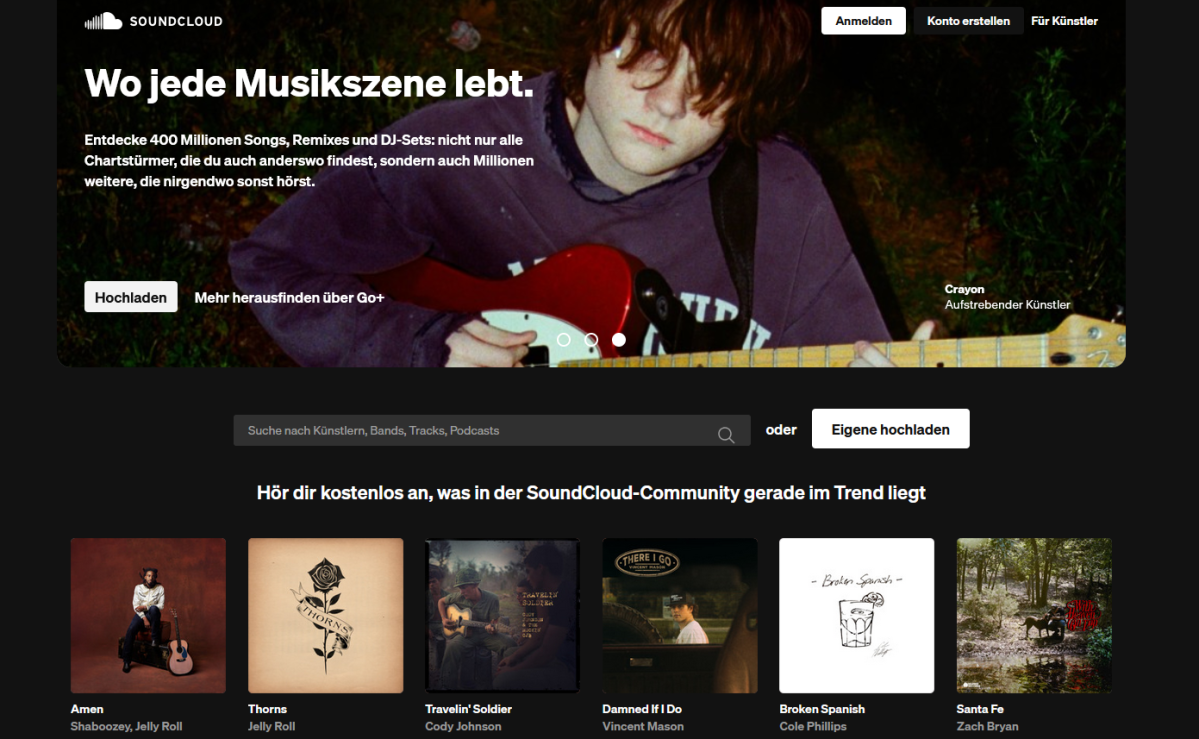 Gratis Inhalte Soundcloud