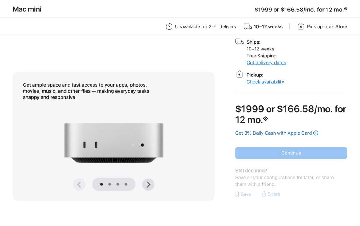 Mac mini shortages