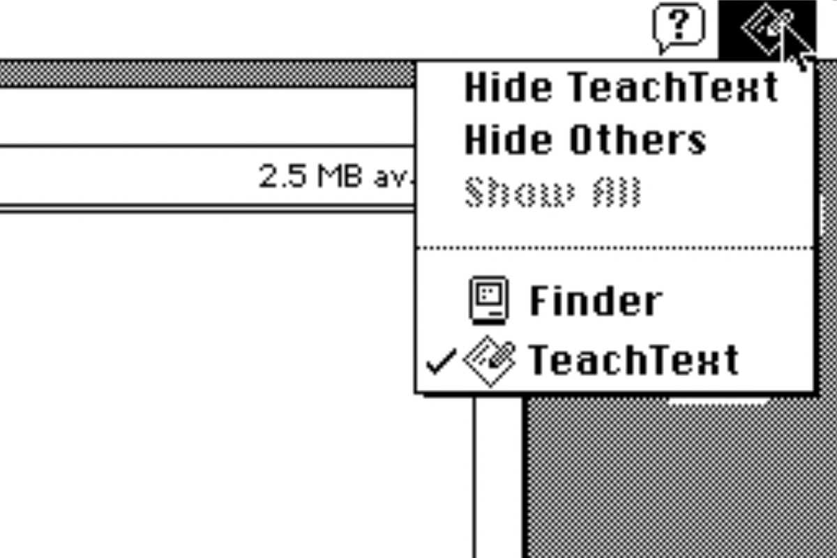 Mac System 7 application menu