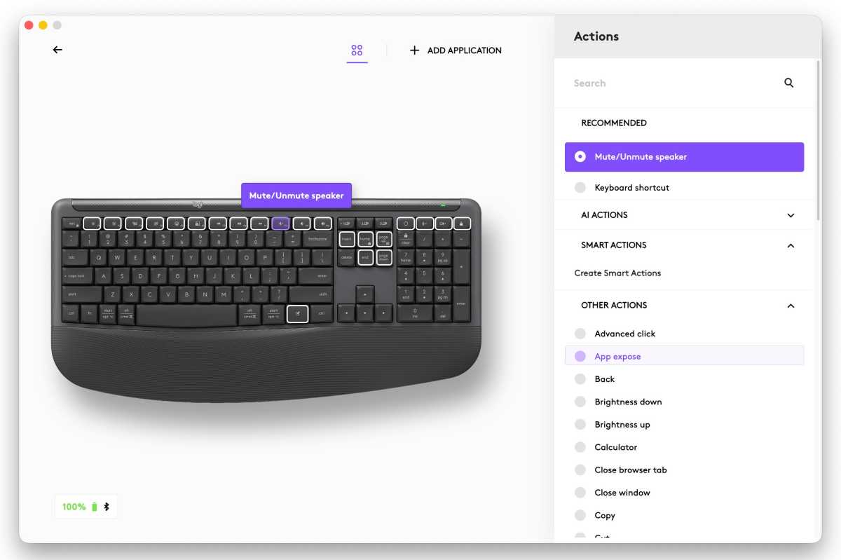 Screenshot from Options+ app