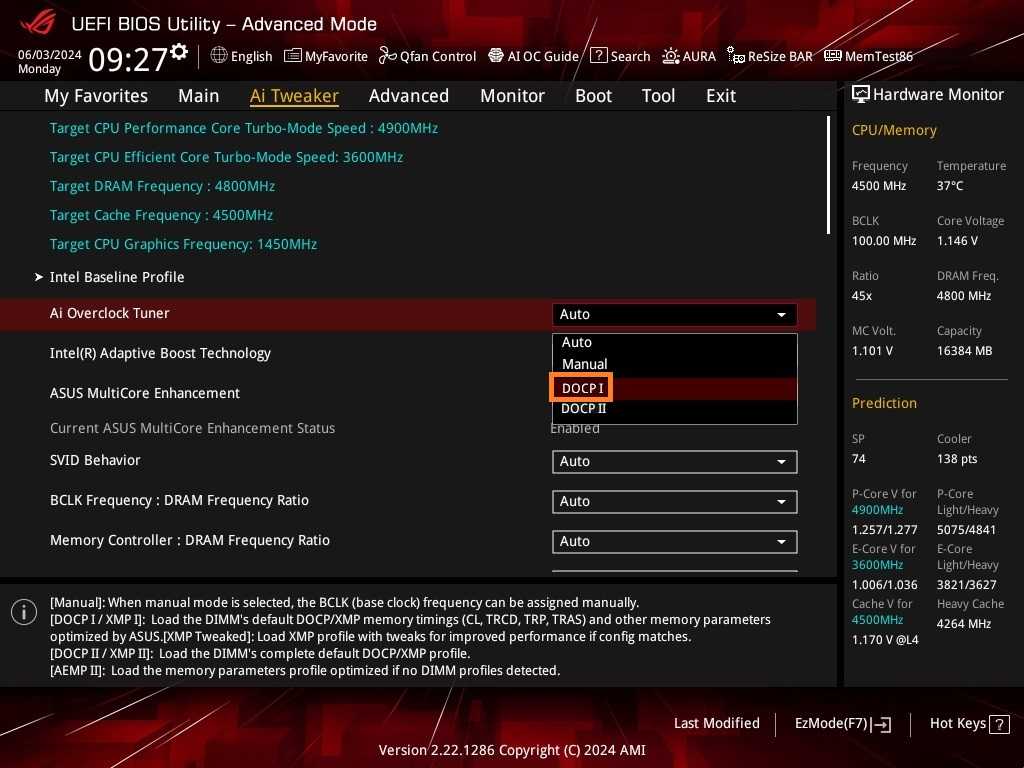 RAM optimal Bios DOCP