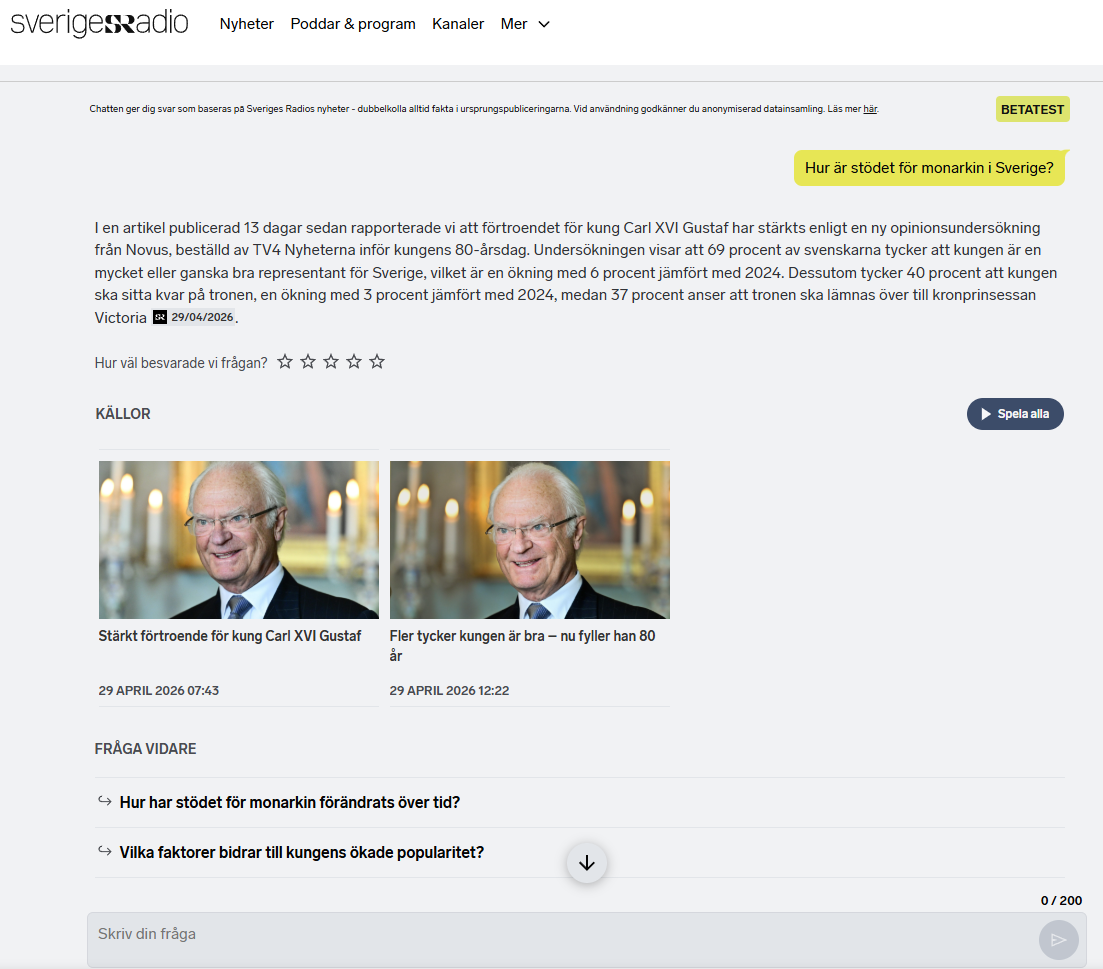 Sveriges Radio Nyhetssök