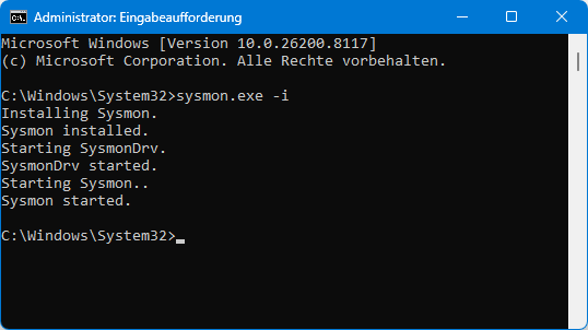 Systemmonitor Eingabeaufforderung