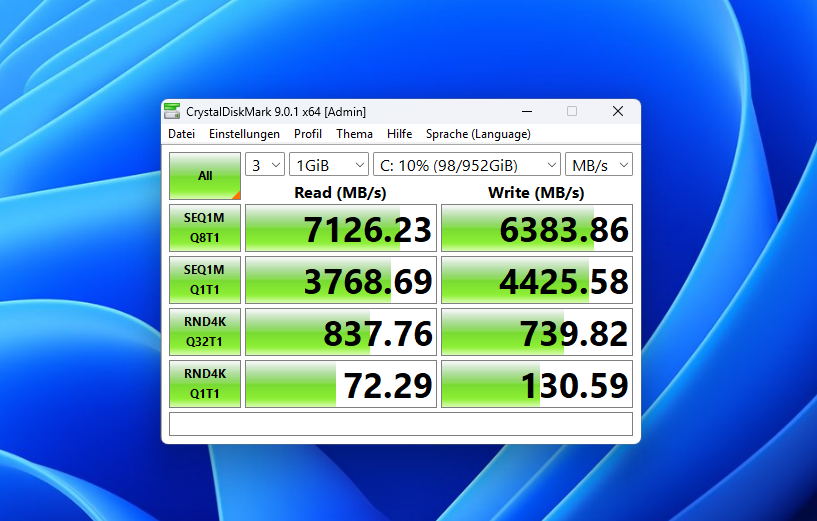 Test GMKtec NucBox K13 crystaldiskmark