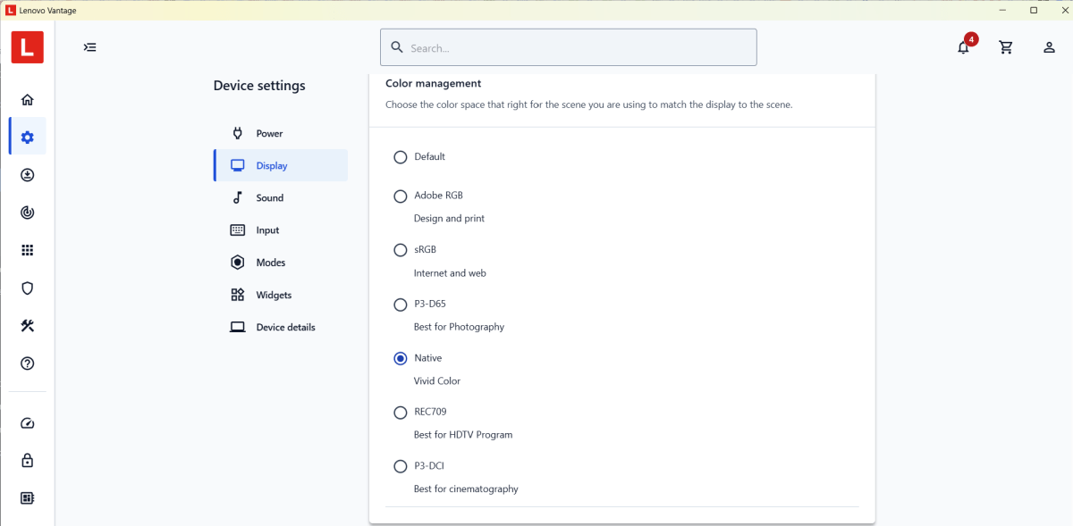 Utility app color management