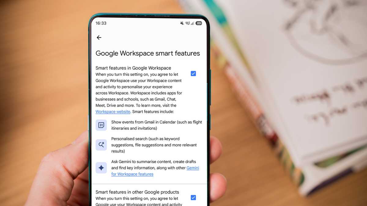 Google Workspace smart features options