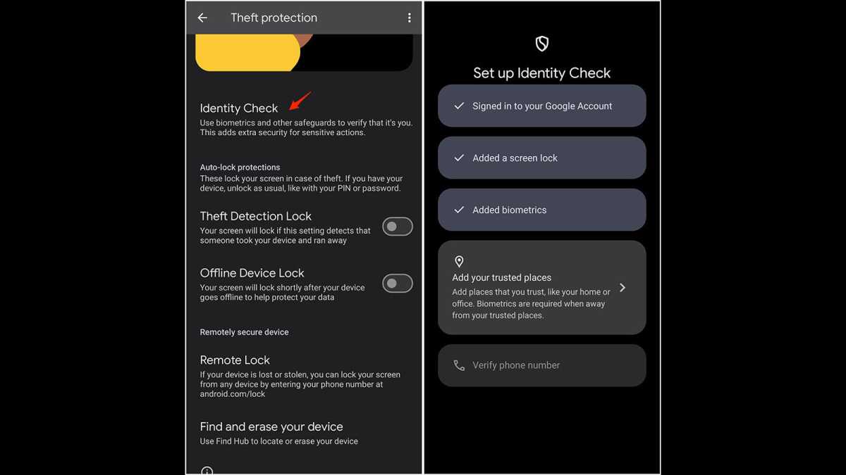 Identity Check screenshots