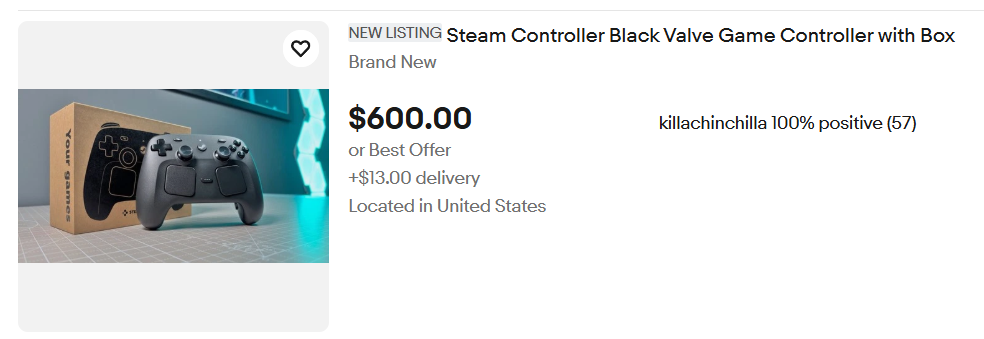 Steam Controller eBay listing 