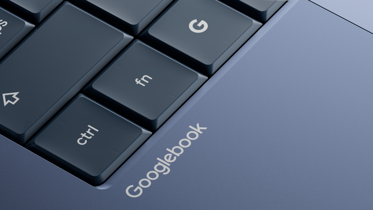 Googlebook laptop keyboard and logo