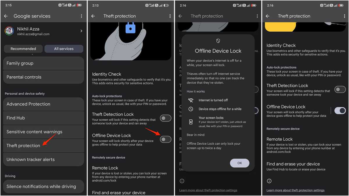 Offline device lock