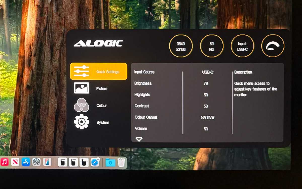 Alogic Aspekt 4K Touch Monitor On Screen DIsplay
