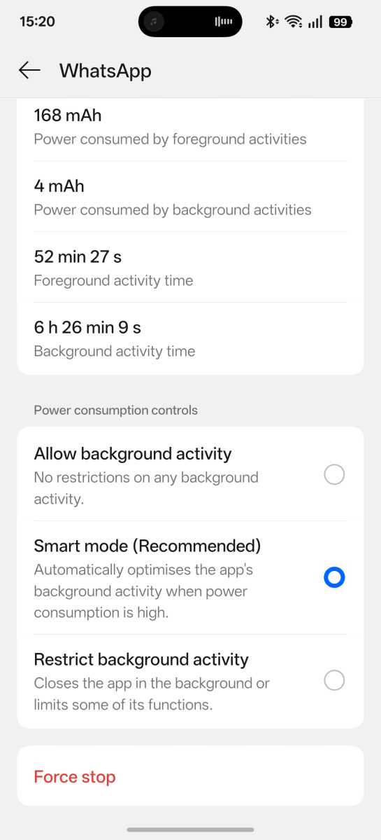 Android restrict background app activity