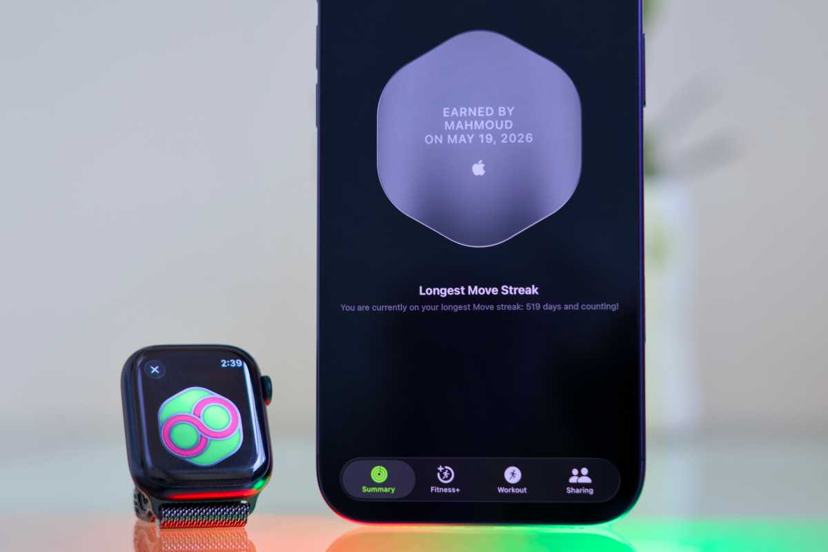 Apple Watch daily move streak