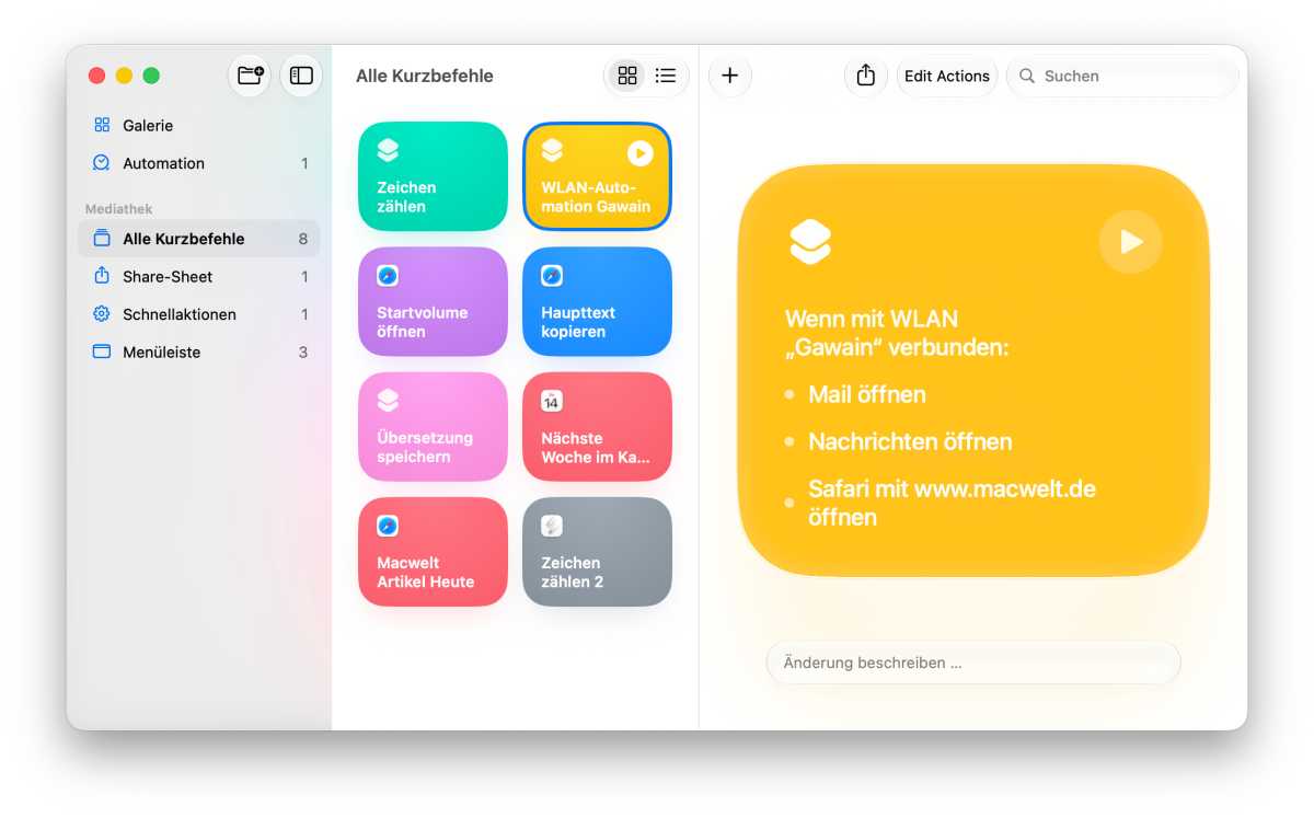 macOS Golden Gate automatischer Kurzbefehl