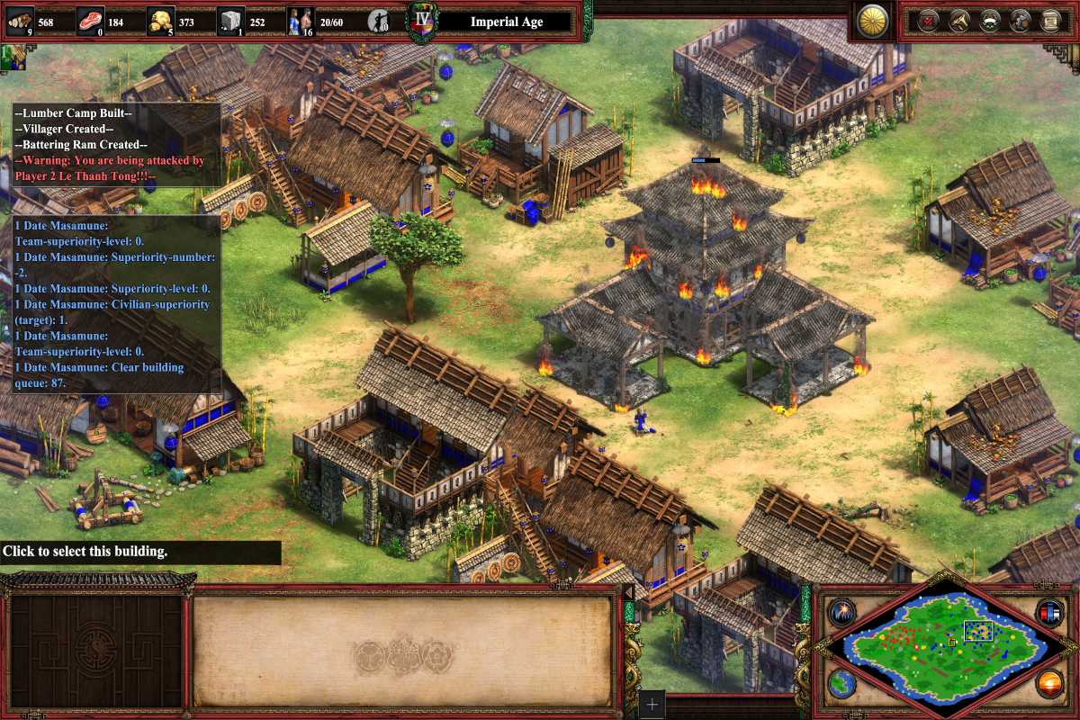 Screenshot showing building on fire.
