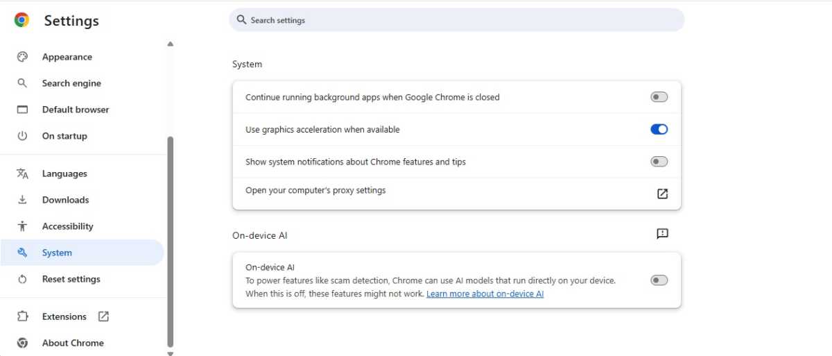 Chrome disable background apps