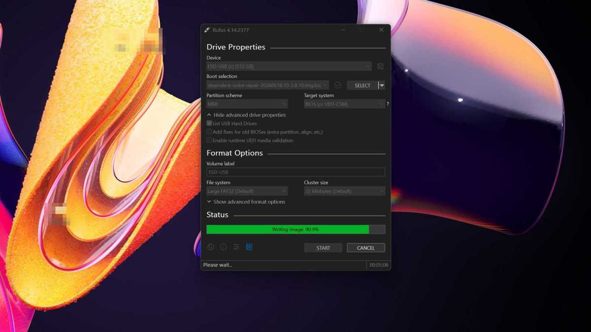 Formatting my Steam Machine using Rufus