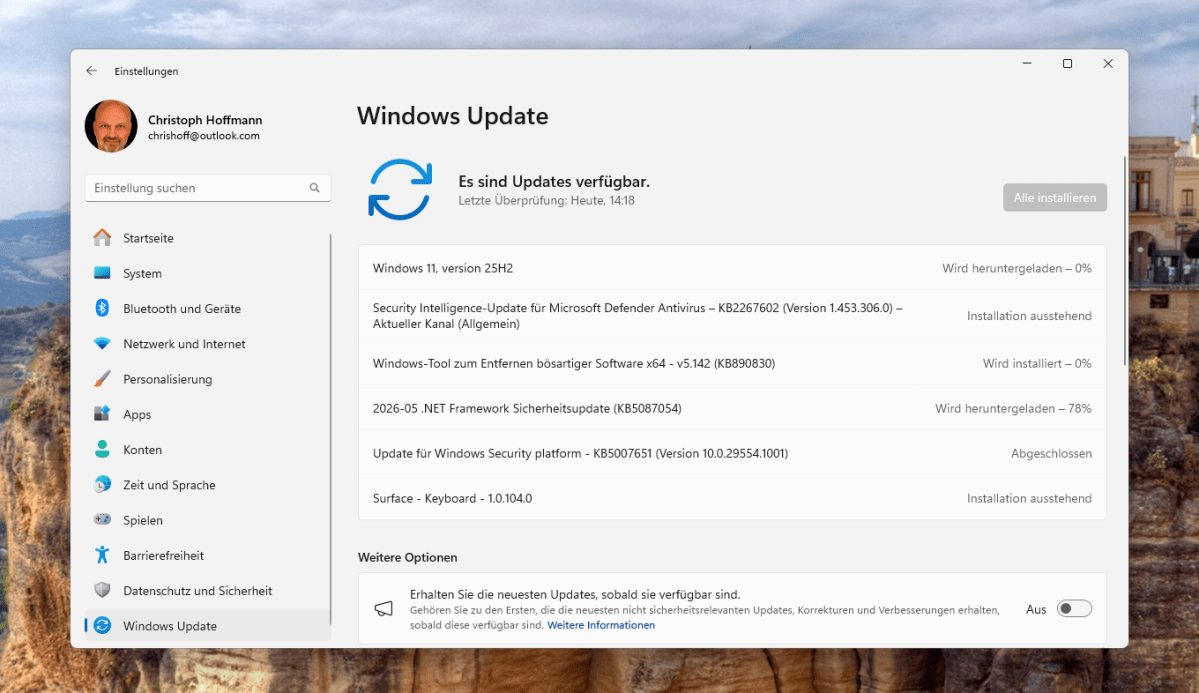 Test Peladn WO4 5600H Windows Update 2