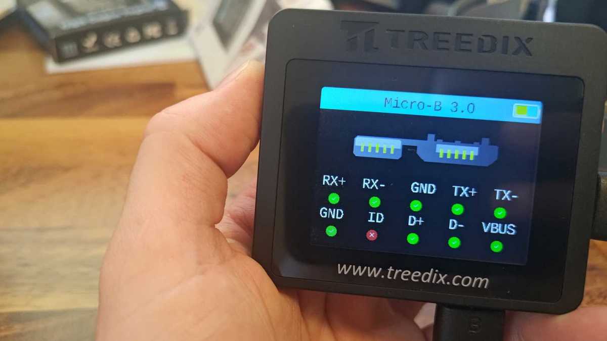 Treedix tester results for Micro-B USB-C cable