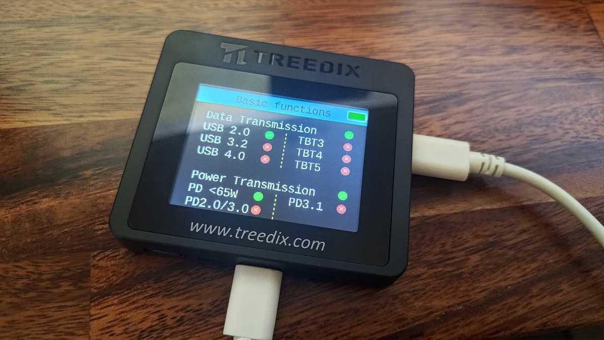Treedix tester results for another white USB-C cable