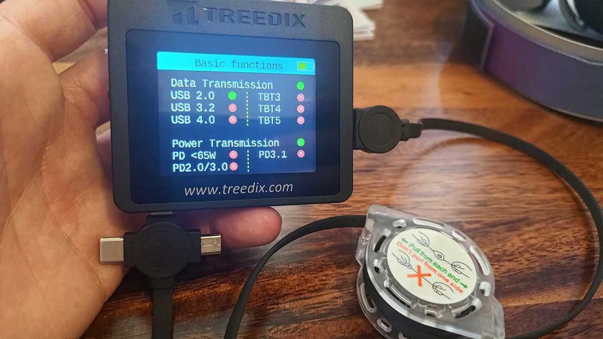 Treedix tester results for triprong USB-C cable