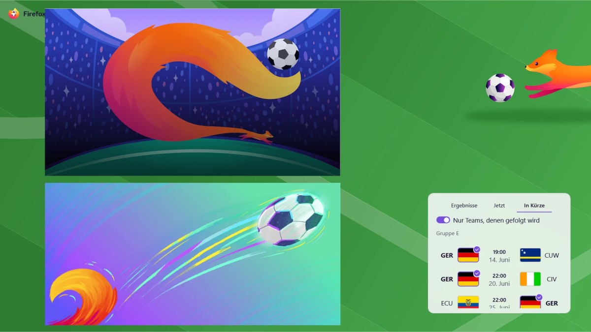 Firefox Tapeten und Widget zur Fußball-WM