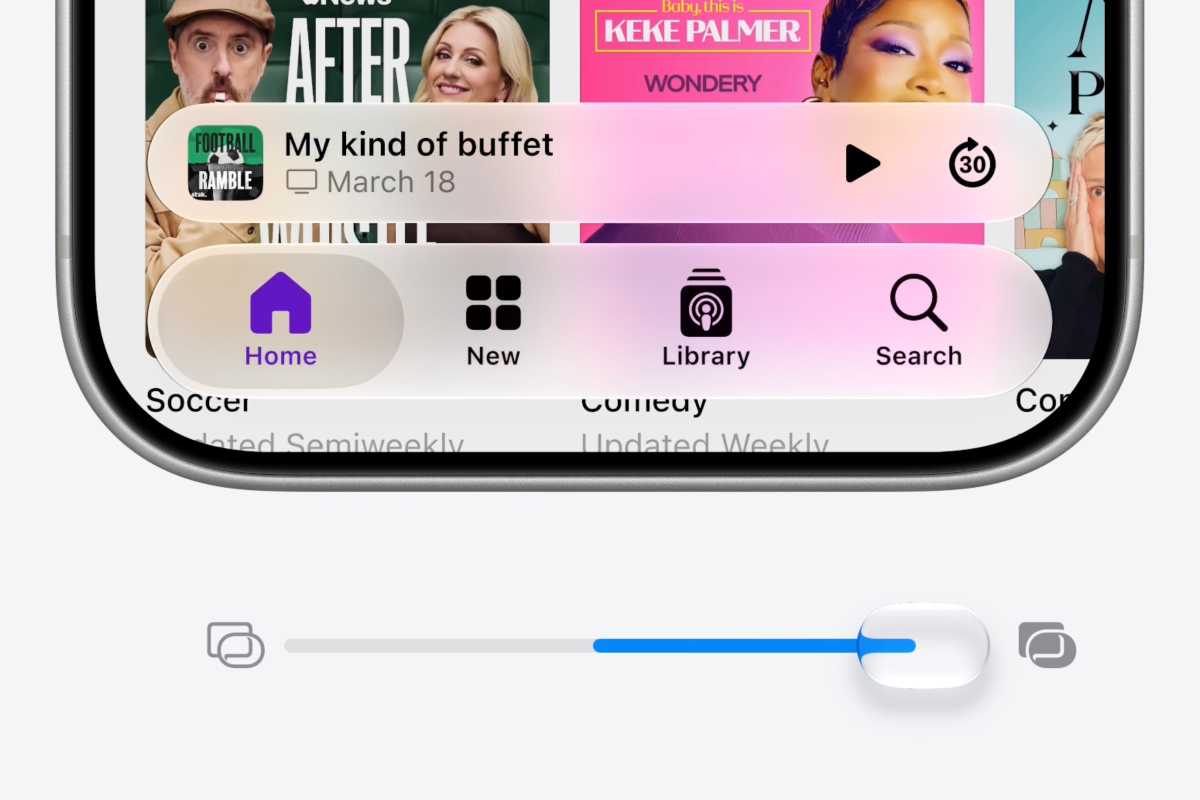 iOS 27 Liquid Glass slider