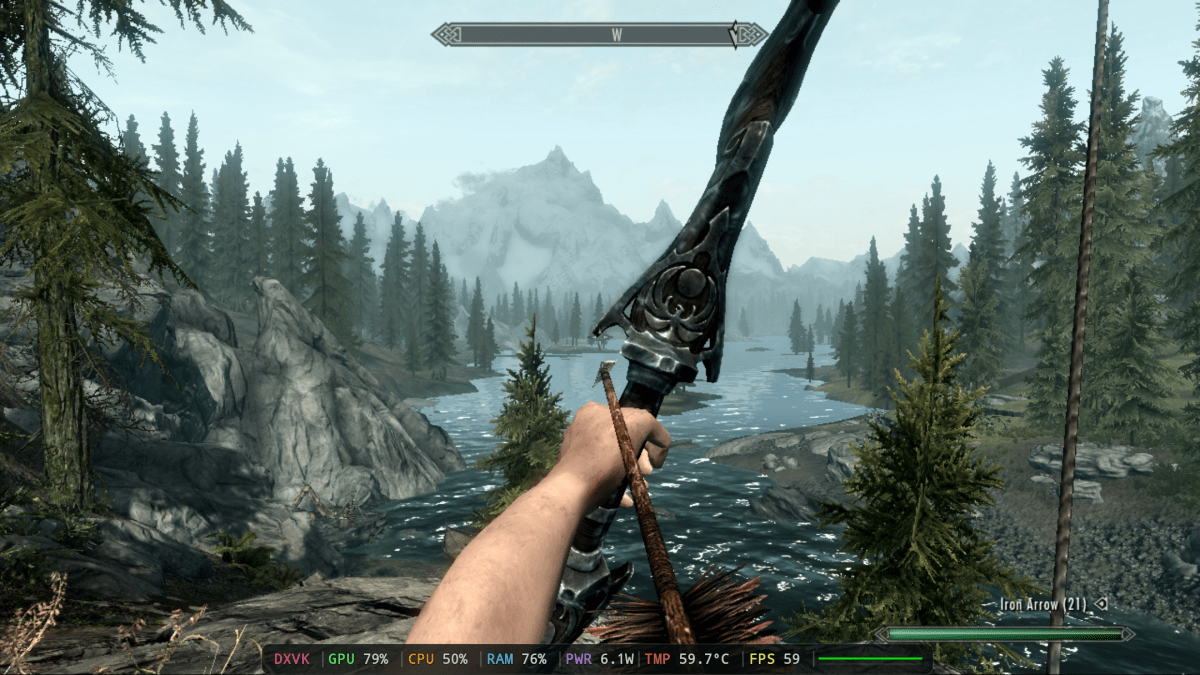 Skyrim running on GameHub