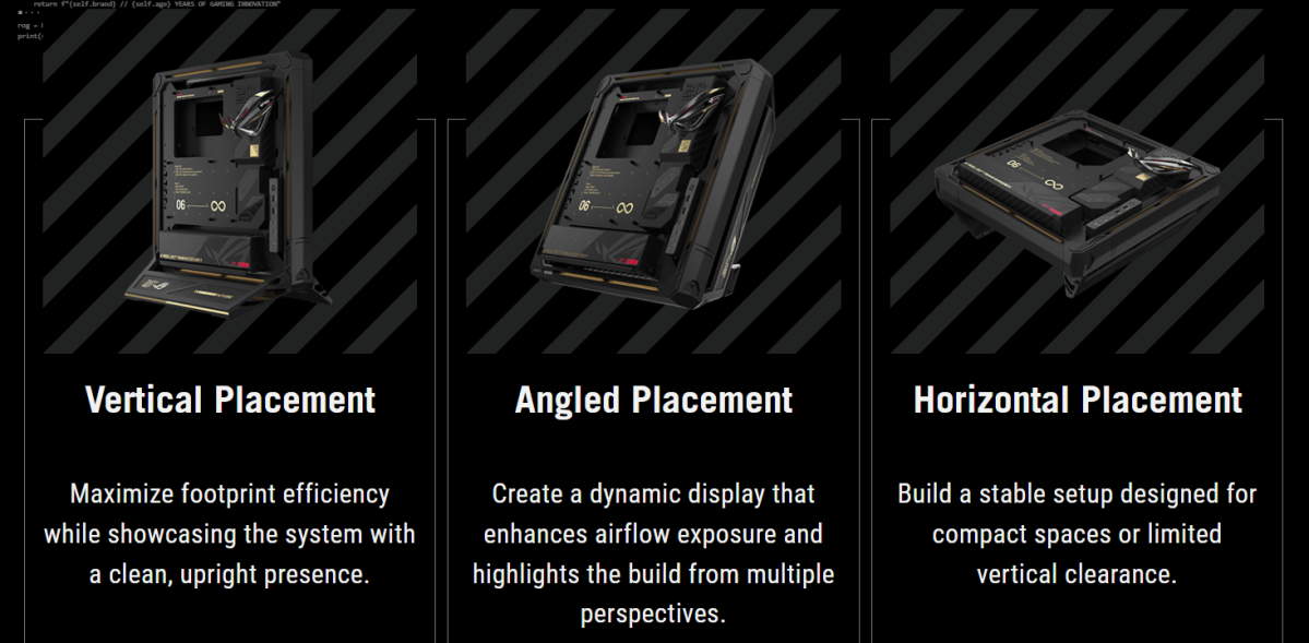 Asus GR20 Edition PC case orientations