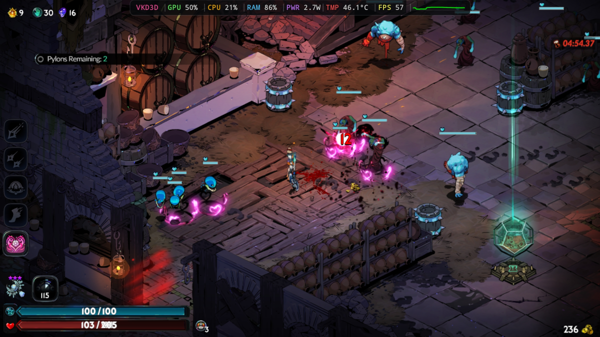 Hades II running on an Android phone with GameHub