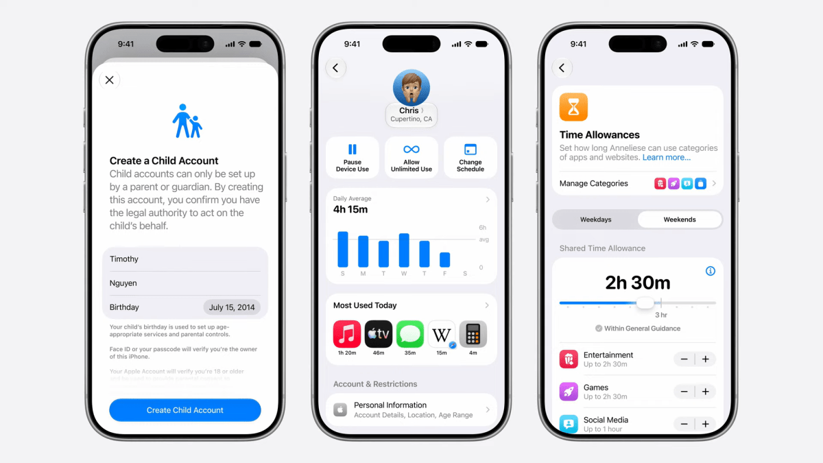 iOS 27 Child Account settings