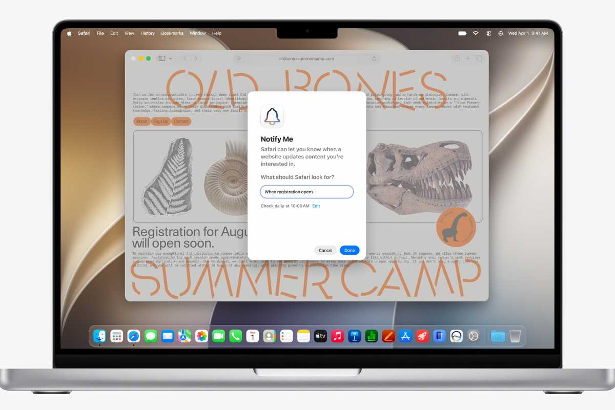 safari notify me popup