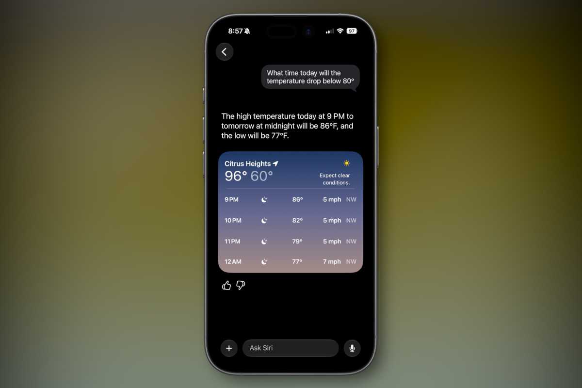 Siri AI weather
