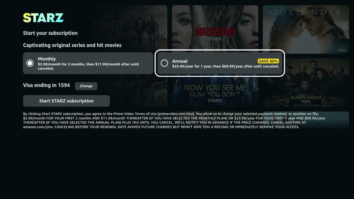 Prime Video Channels deal on Starz