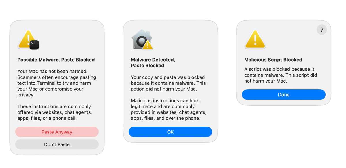macOS Tahoe Terminal warnings