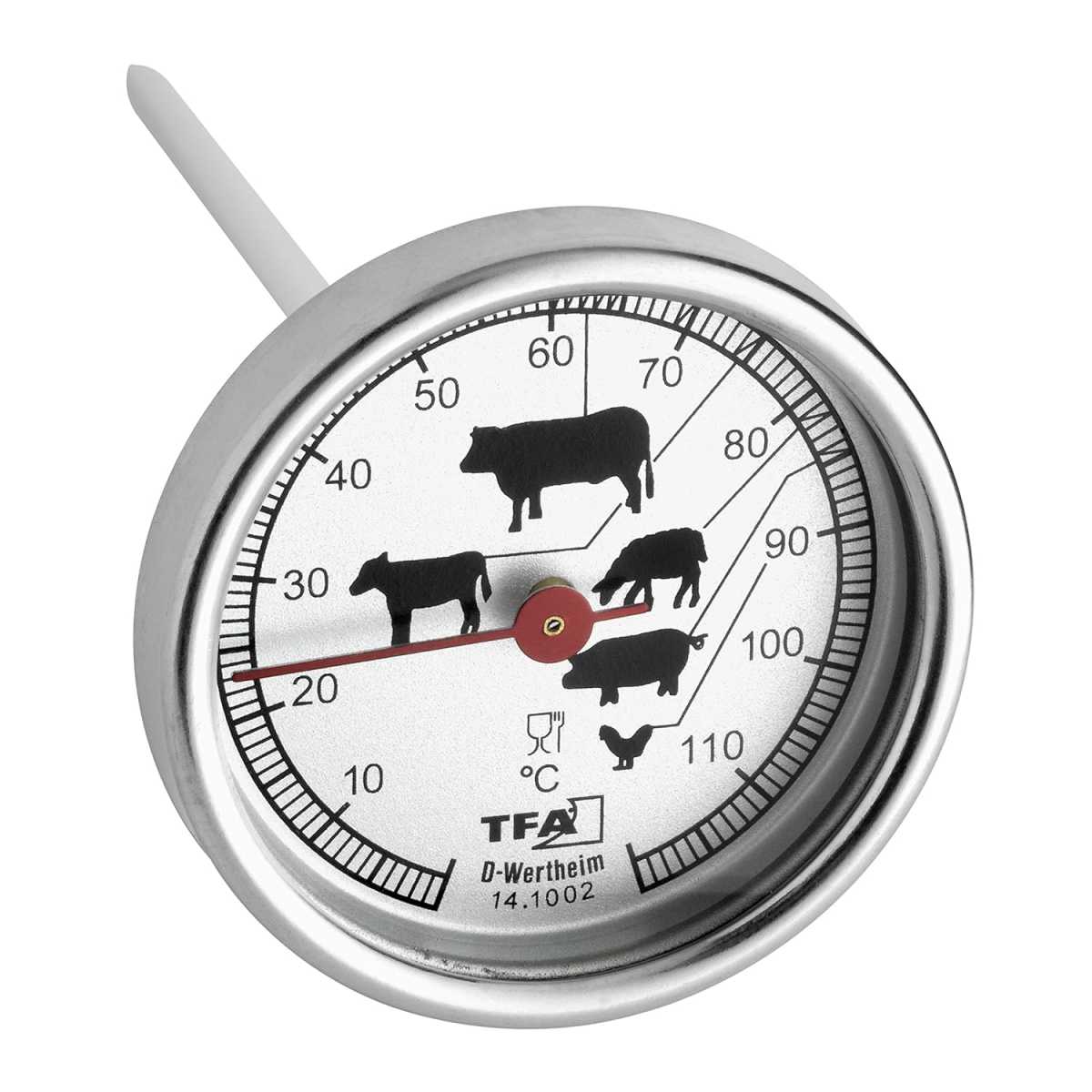 Analoges Bratenthermometer aus Edelstahl