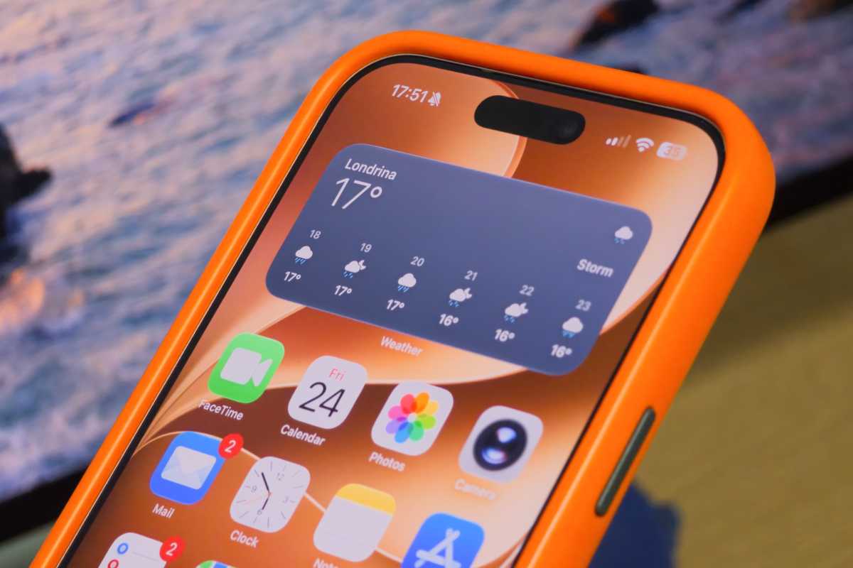 iPhone 17 Pro Max in the orange Beats Rugged iPhone Case