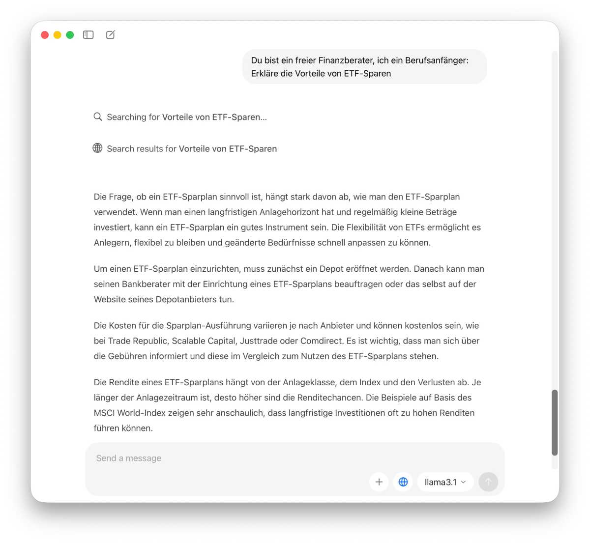 Nutzung von llama über ollama