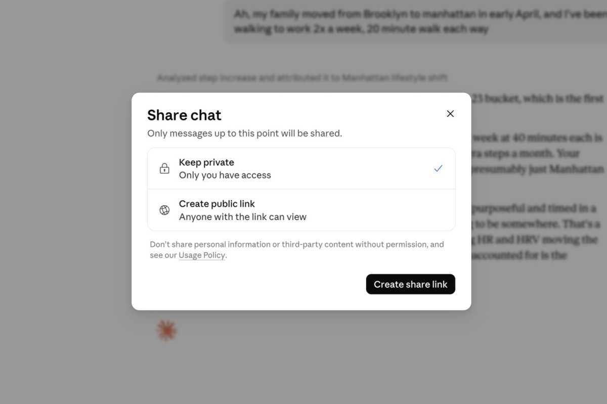 Claude chat share