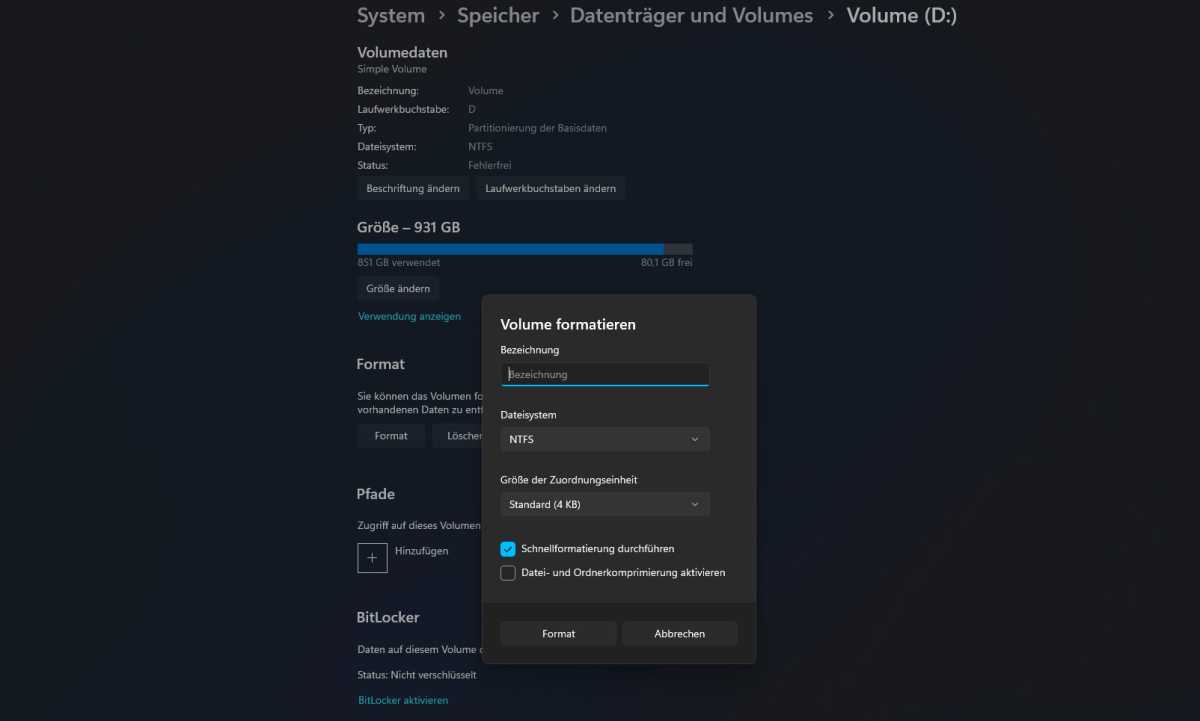 Partition Cluster-Wert