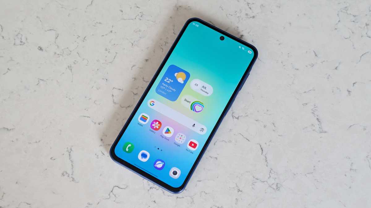 Samsung Galaxy A27 on a surface with the screen on