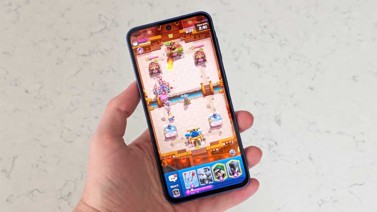 Clash Royale being played on the Samsung Galaxy A27