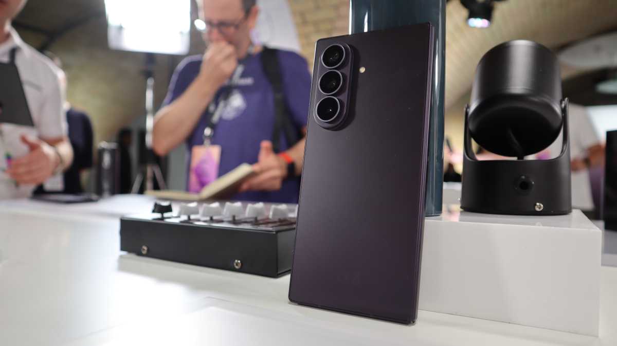 The Samsung Galaxy Z Fold 8 Ultra propped up