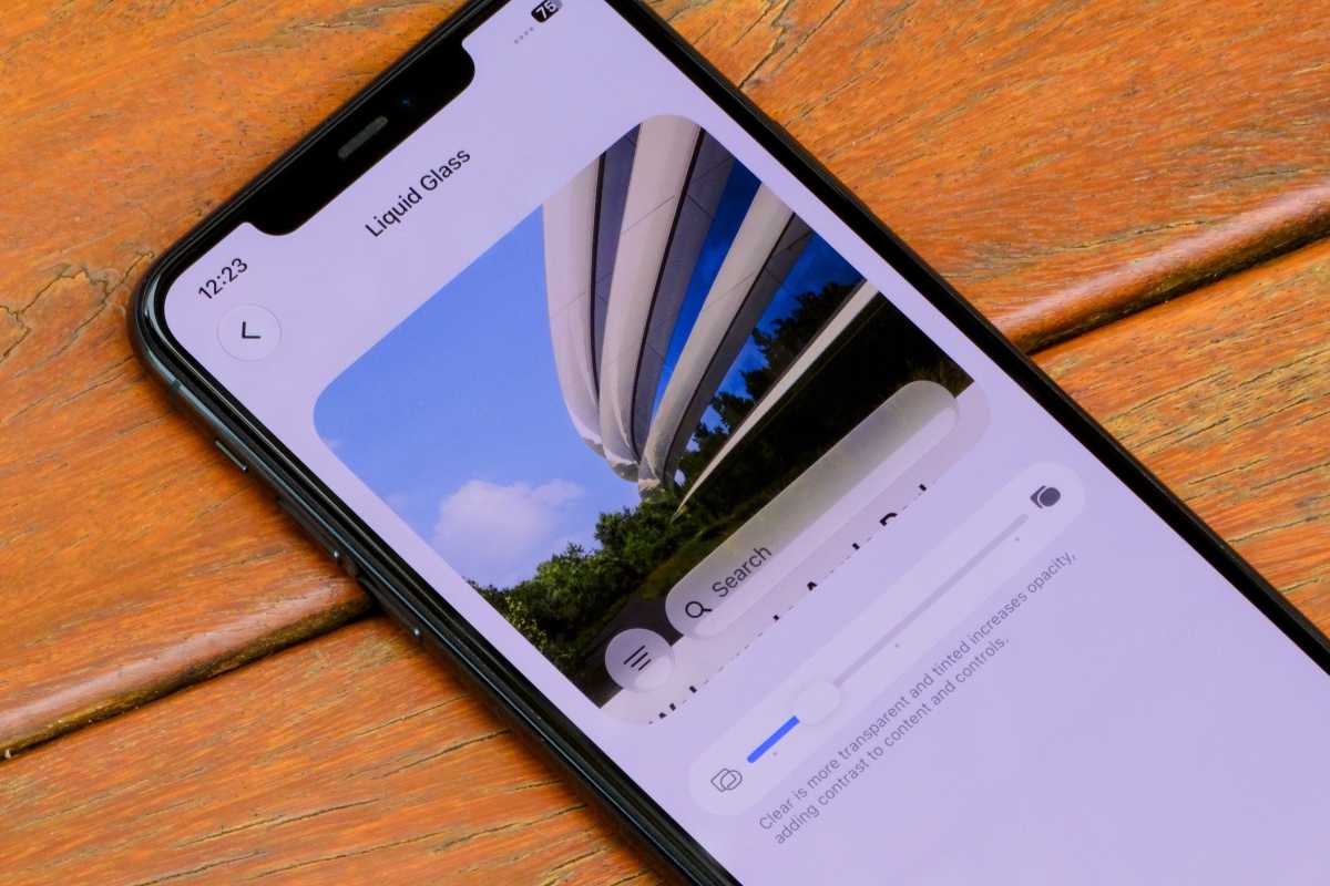Liquid Glass setting in iOS 27 on an iPhone 11 Pro Max